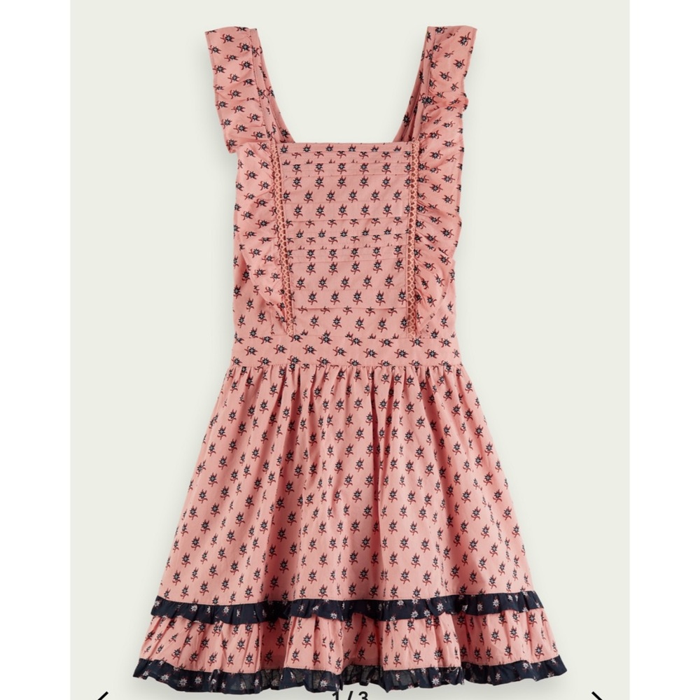 New Scotch & Soda Organic Cotton Ruffle Strap dress sz 8